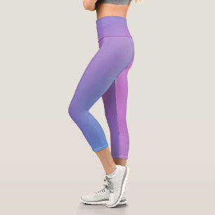 Soft Lila Ombre Design Capri Leggings