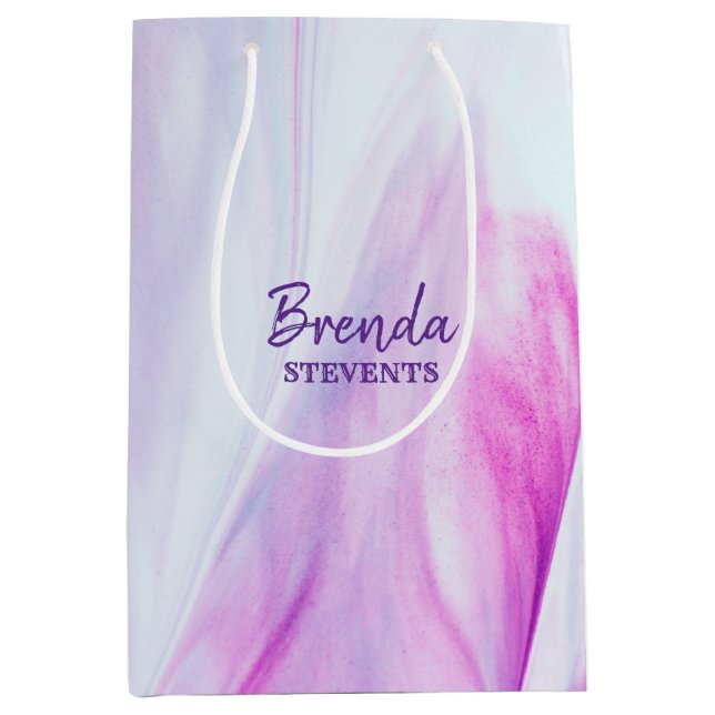 Soft Lila & Pink Ombre Mittlere Geschenktüte (Vorderseite)