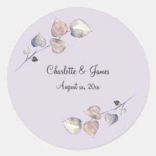Soft Lila schottische Heather Wedding Runder Aufkleber