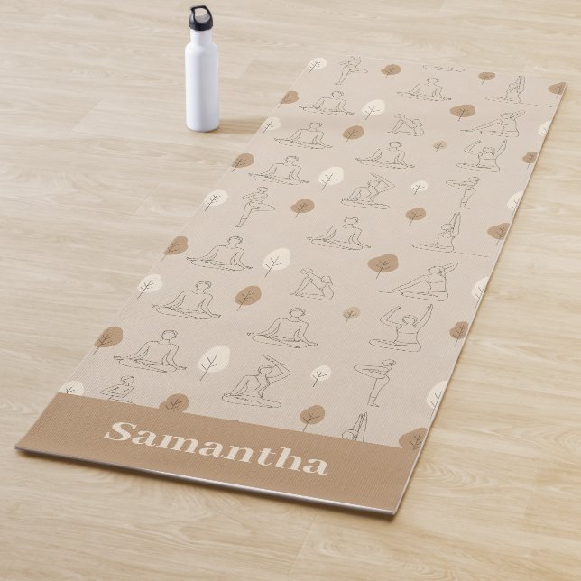 Soft Line Art Yoga Flow Minimalist Yogamatte (Beispiel)