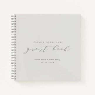 Soft Linen Budget Wedding Gästebuch Notizbuch