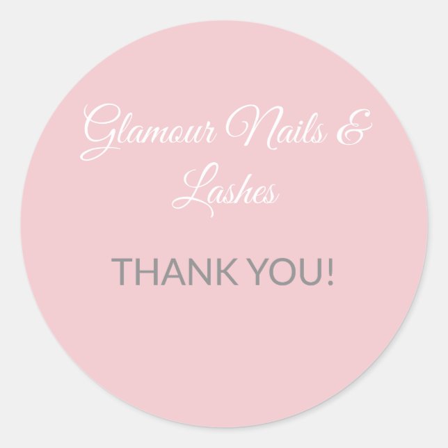 Soft Luxury Thank You Stickers for Beauty Business (Vorderseite)