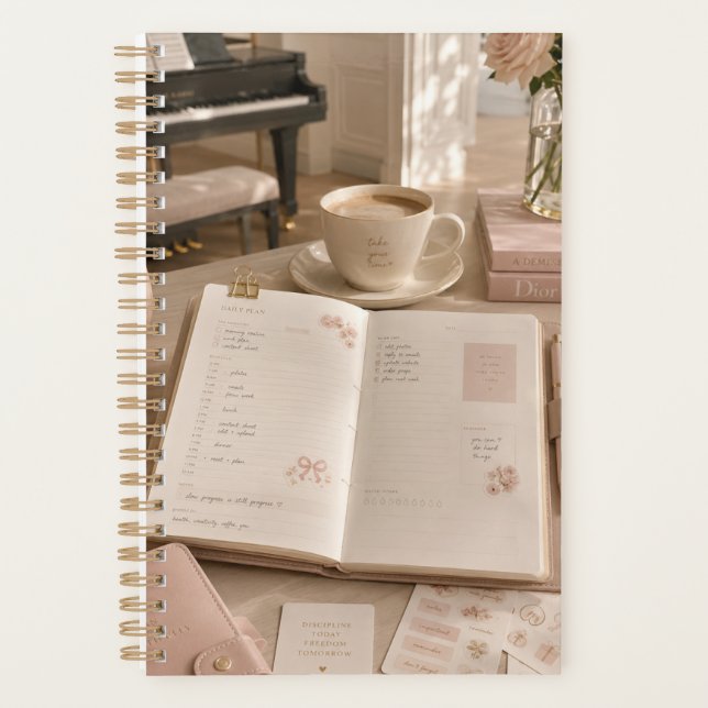 Soft Luxus Musik & Kaffee Schreibwaren Planer (Vorderseite)