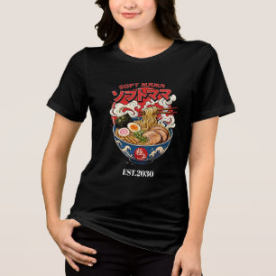 Soft Mama Ramen Liebhaber Japanisches Nudel Grafik Tri-Blend Shirt