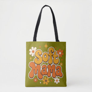 Soft Mama Retro Blumen Groovy Design Cute Boho Tasche
