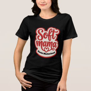 Soft Mama Stickerei-Typografie-Design Tri-Blend Shirt