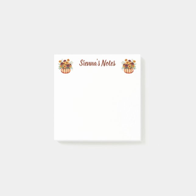 Soft Marigold Floral Name Post-it Klebezettel (Vorderseite)