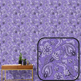 Soft Mauve Lila Floral Paisley Elegante Tapete