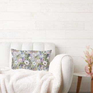 Soft Meadow Floral Aquarell Lendenkissen