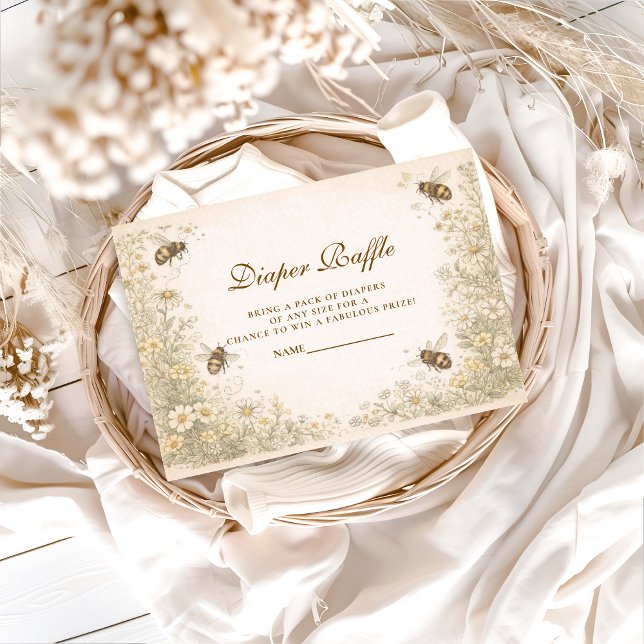 Soft Meadow Honey Bee Diapper Raffle Begleitkarte (Von Creator hochgeladen)