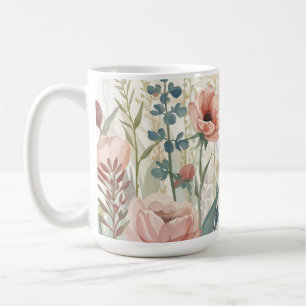 Soft Meadow Impression - Botanische Wand in Aquare Kaffeetasse