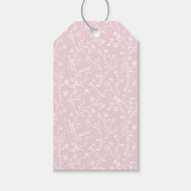 Soft Meadow Neutral - Rosafarben Geschenkanhänger (Vorderseite)