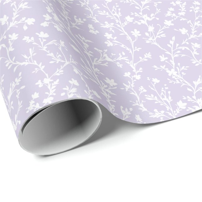 Soft Meadow Neutral - Staubiges Lavendel Geschenkpapier (Rolleneckpunkt)
