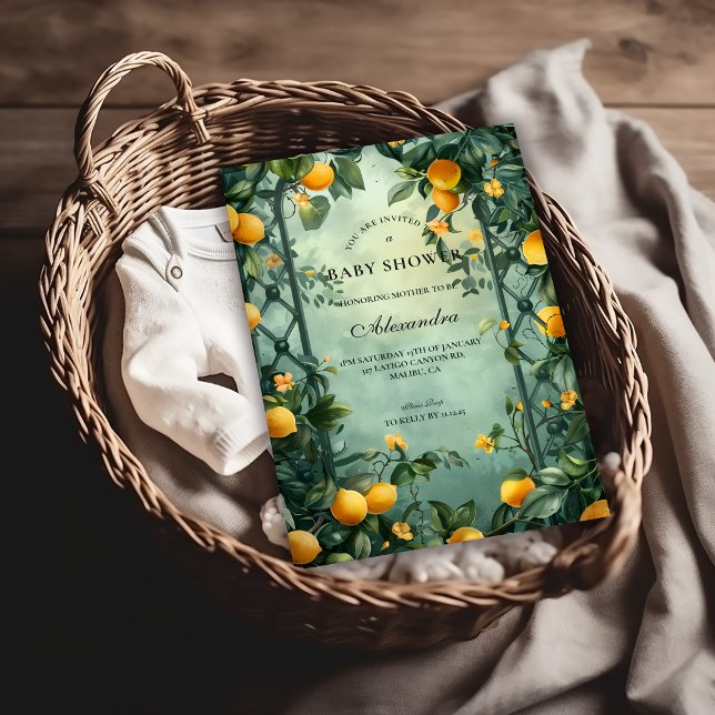 Soft Mint Citrus Baby Shower Einladung (Von Creator hochgeladen)