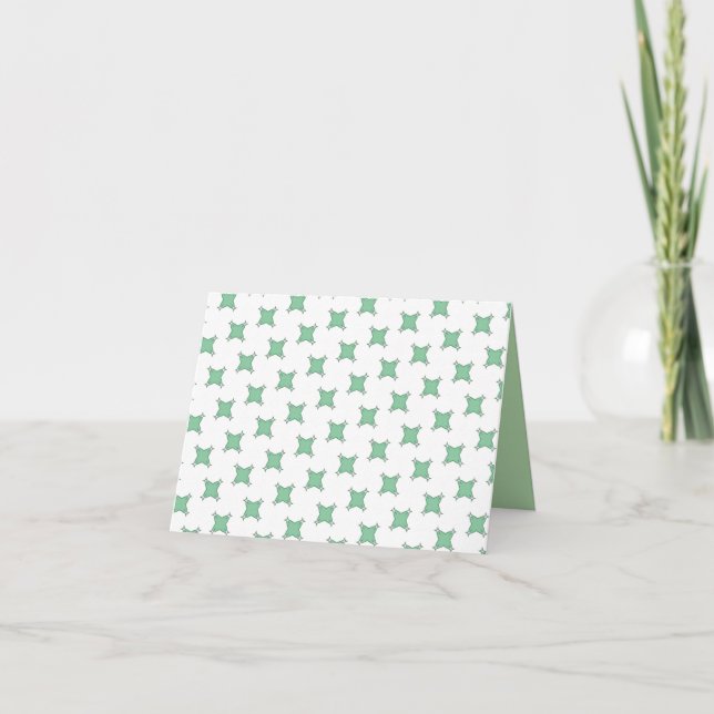 Soft Mint Cross-Star Pattern Thank You Card Dankeskarte (Vorderseite)