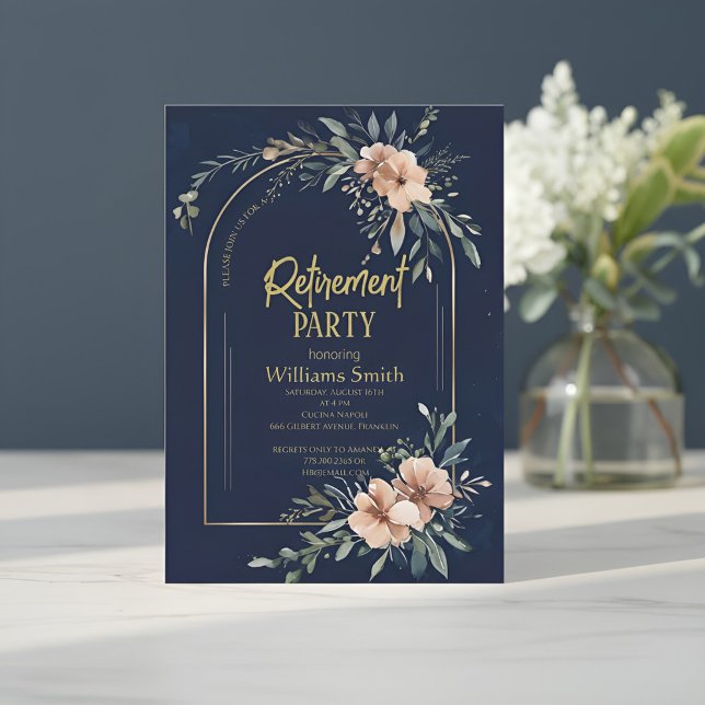 Soft Mint Green Watercolor Retirement Invitation E (Créateur téléchargé)