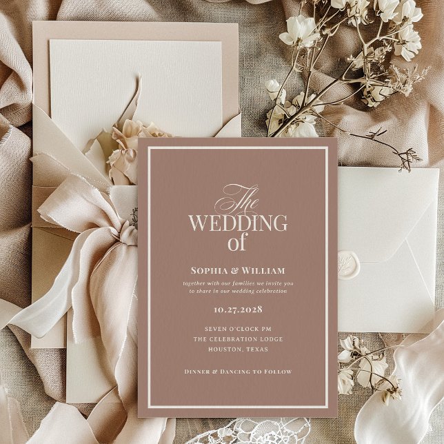 Soft Mocha Taupe | Luxe Neutral Wedding Einladung (Von Creator hochgeladen)