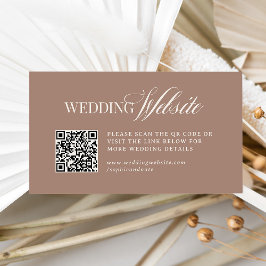 Soft Mocha Taupe | Luxuriöse Hochzeitswebsite QR C Begleitkarte