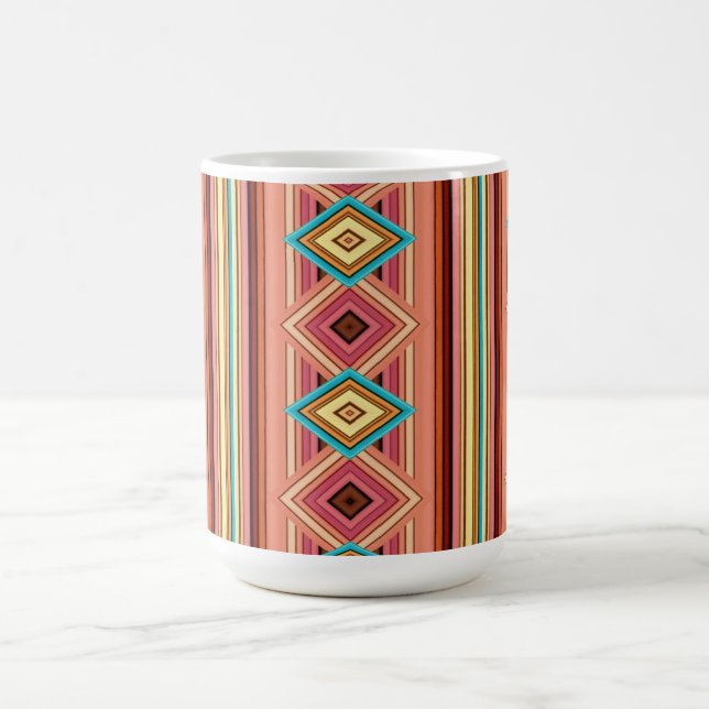 Soft Multi-Colored Diamond & Stripes Spezial-Tasse Kaffeetasse (Mittel)