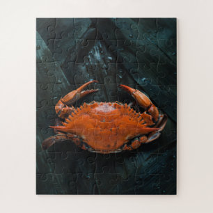 Soft Muschel Marine Crab auf dunklen Blätter