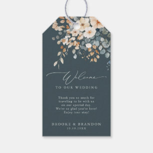 Soft Mute Earthy Tone Floral Water Wedding Geschenkanhänger