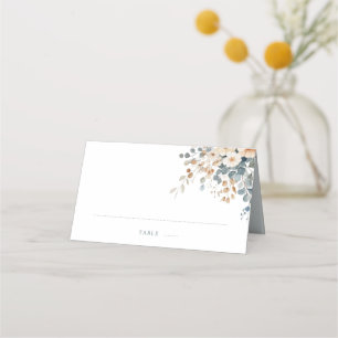 Soft Mute Earthy Tone Floral Water Wedding Platzkarte