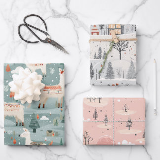 Soft Mute Scandi Inspiriert Weihnachten Geschenkpapier Set