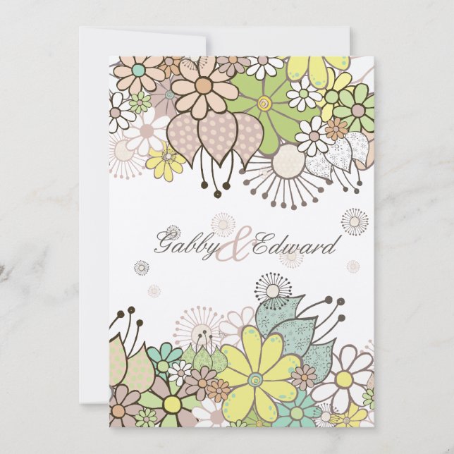 Soft Natural Flower Garden Wedding Invitation au m (Devant)