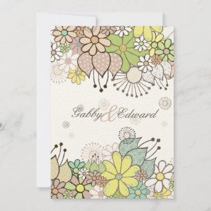 Soft Natural Flower Garden Wedding Invitation au m