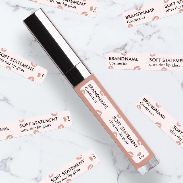 Soft Neutral Blushed Coral Tone Minimalist Custom Etiketten (Von Creator hochgeladen)