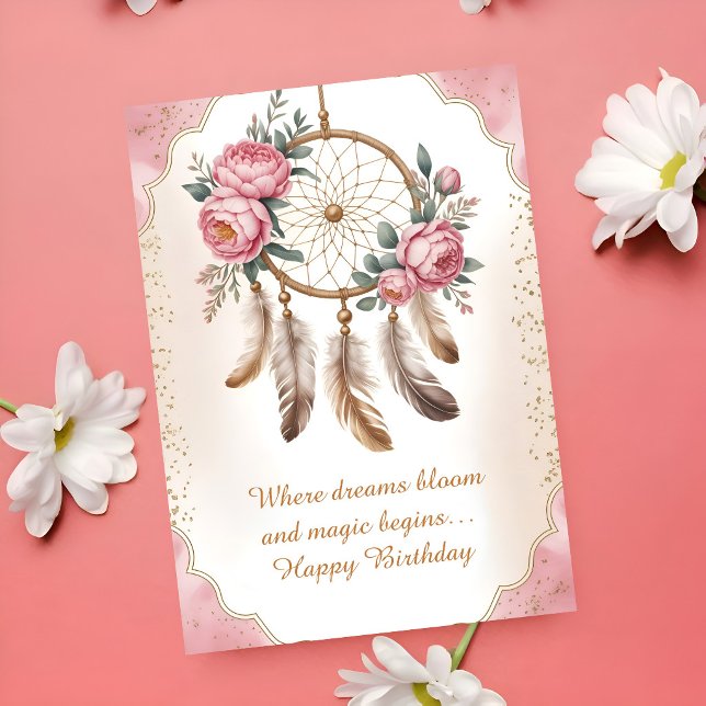 Soft Neutral Floral Birthday Karte (Von Creator hochgeladen)