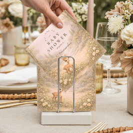 Soft Neutral Forest Critters Baby Shower Serviette