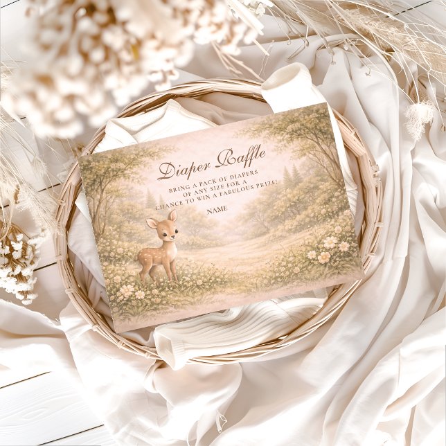 Soft Neutral Forest Critters Diapper Raffle  Begleitkarte (Von Creator hochgeladen)