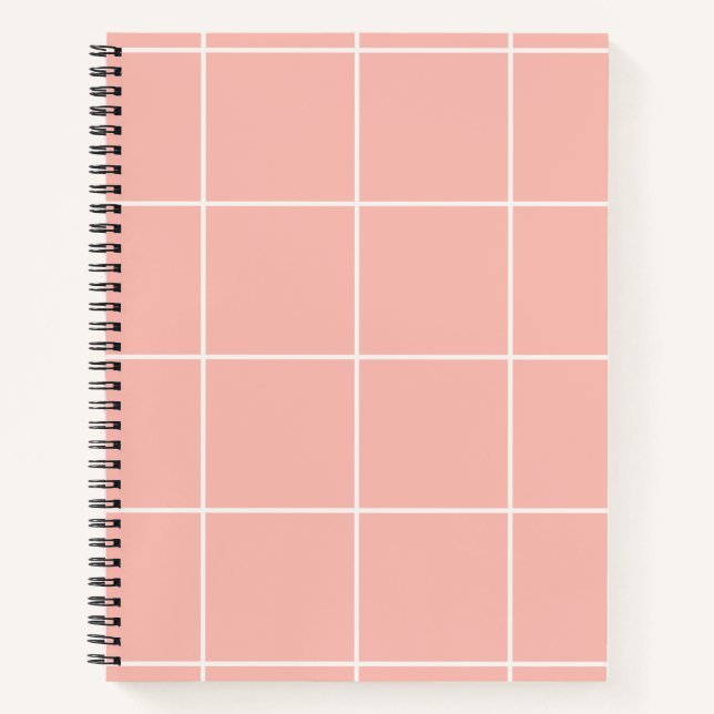 Soft Neutral Grid Pattern Minimal Check Design Notizbuch (Vorderseite)