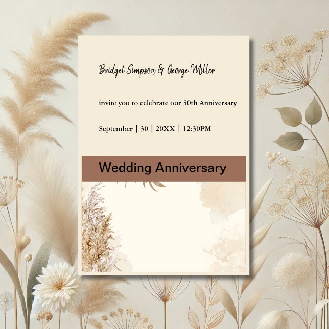 Soft Neutrals für Hochzeiten zum eleganten Jubiläu Einladung (Von Creator hochgeladen)