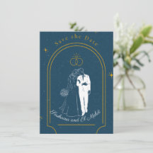 Soft Night Romance , Wedding Save the Date Card