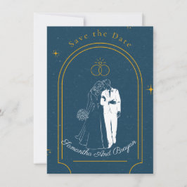 Soft Night Romance , Wedding Save the Date Card Einladung