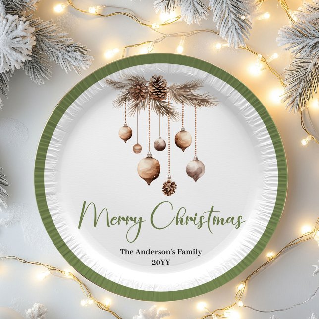 Soft Nordic Christmas Personalized Family Party Pl Pappteller (Soft Nordic Christmas Personalized Family Party Plates)