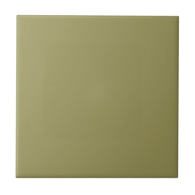 Soft Olive Solid Color | #9b9559 Fliese (Vorderseite)