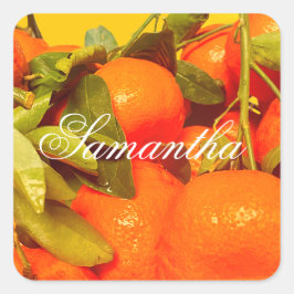 Soft Orange Frucht Ästhetik Quadratischer Aufkleber