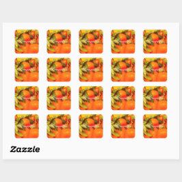 Soft Orange Frucht Ästhetik Quadratischer Aufkleber