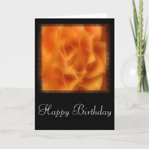 Soft Orange Rose Happy Birthday Card Design 1 Karte