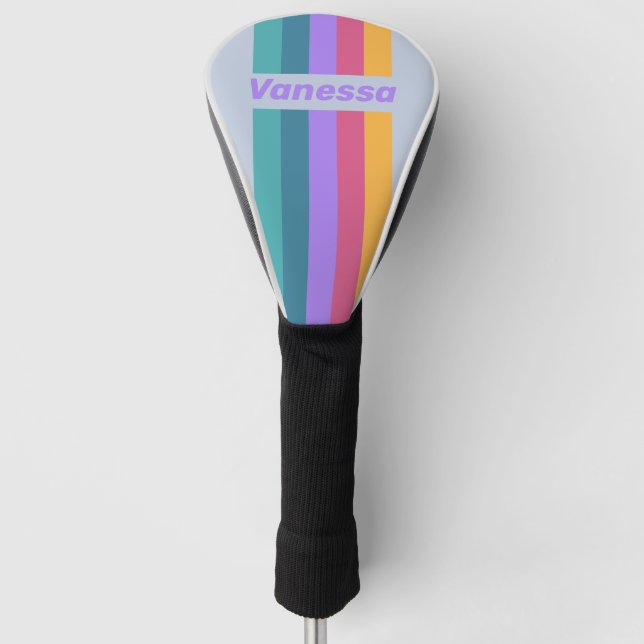 Soft Pansy Dream Pin Striped with Name Golf Headcover (Vorderseite)