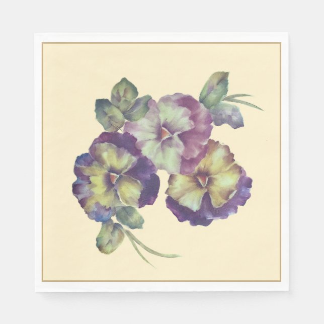 Soft Pansy Floral Napkins | Everyday & Special Occ Serviette (Vorderseite)