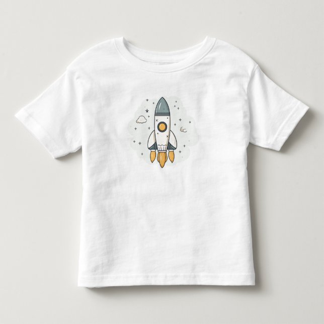 Soft Pastel Beige Raketenschiff Kleinkind T-shirt (Vorderseite)