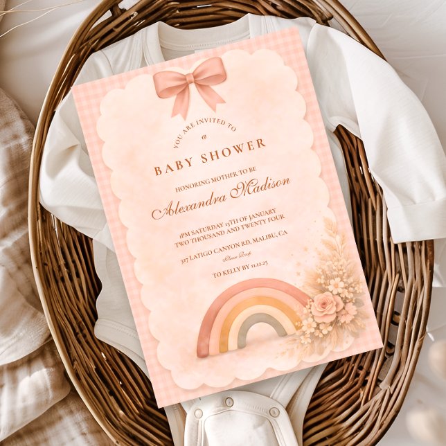 Soft Pastel Boho Rainbow Baby Shower Einladung (Von Creator hochgeladen)