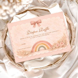 Soft Pastel Boho Rainbow Diapper Raffle Begleitkarte