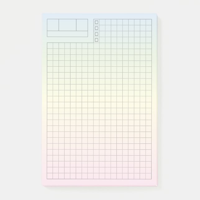 Soft Pastel Fauxbonichi Daily Planner GRID Post-it Klebezettel (Vorderseite)