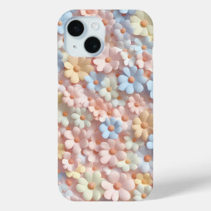 Soft Pastel Floral Daisy Handyhülle mit 3D Blütenb Case-Mate iPhone Hülle