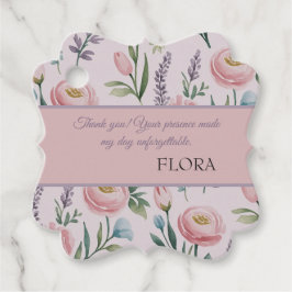 Soft Pastel Floral Personalized Birthday Thank You Geschenkanhänger